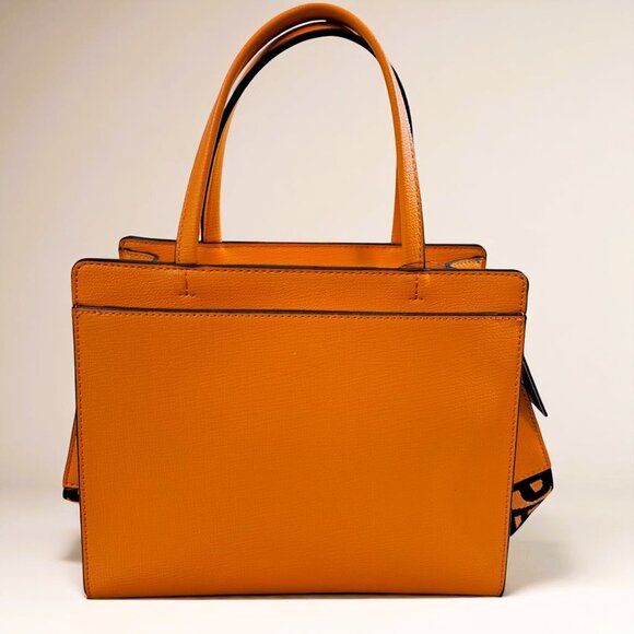 Karl Lagerfeld Paris Maybelle Satchel with Coin Pouch Orange NWT - Picture 8 of 11